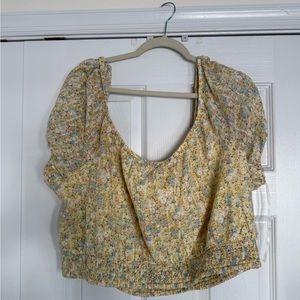 AE Floral Bubble Sleeve Blouse